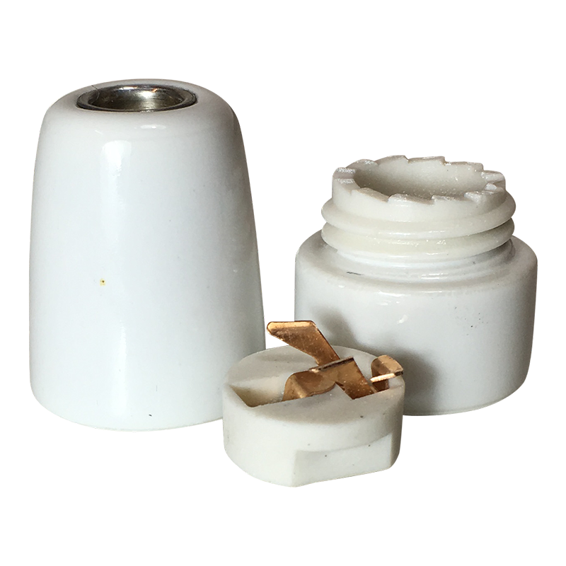 Lampenfassung E14 Porzellan Weiss
