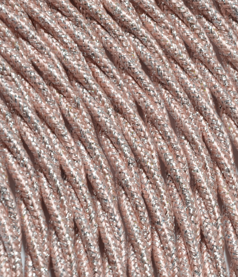 Textilkabel Pink Metallic verdrillt TR457, 3 x 0,75mm²
