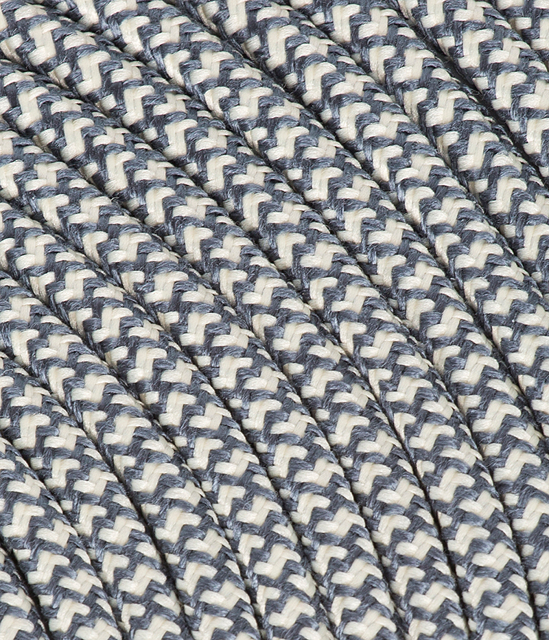 Textilkabel Graphit/Weiss "Caro" TO504, 3 x 0,75mm²