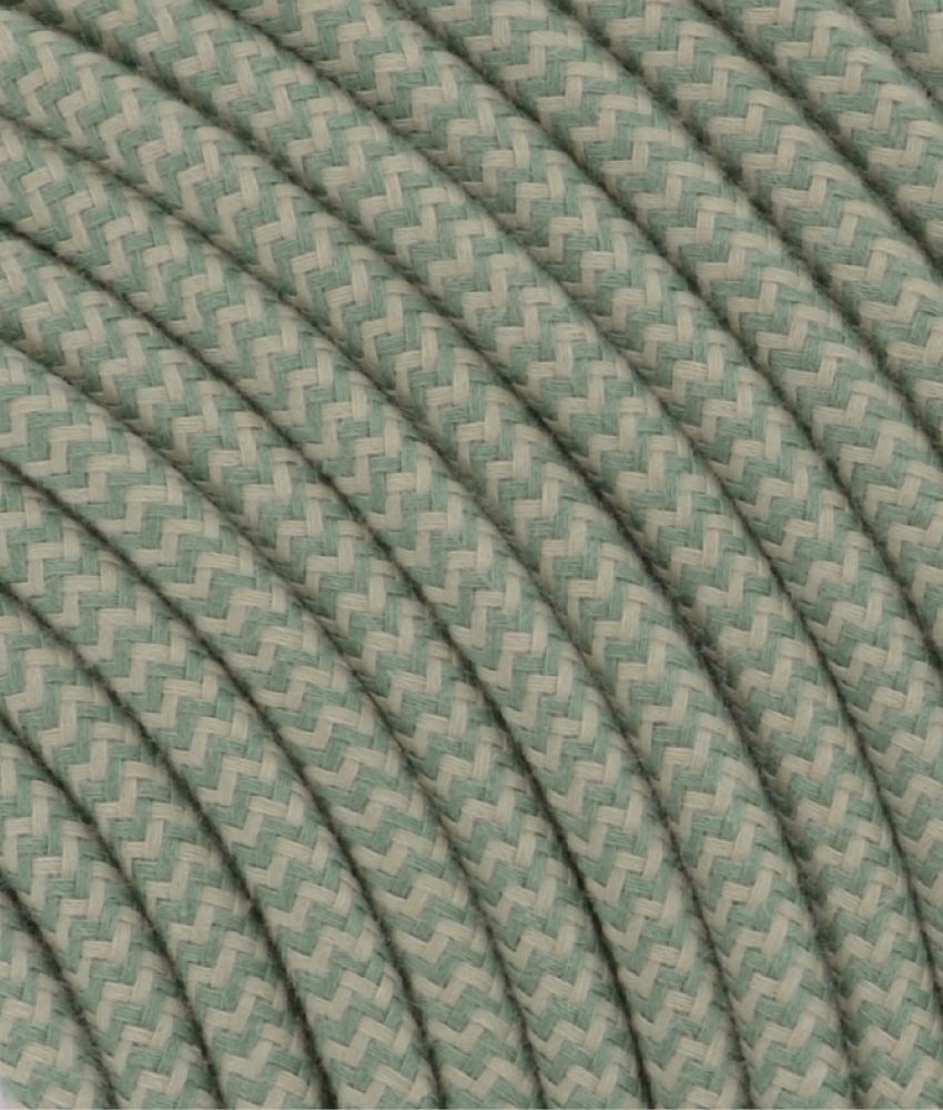 Textilkabel Blatt Grün / Salbei Grün "Zick-Zack" TO433|TO430, 3 x 0,75mm²