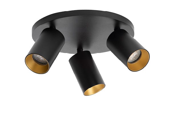 Wand- und Deckenleuchte SpotOn 3 Circle Schwarz | Antidark