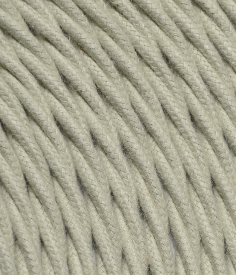 Textilkabel Salbei Grün "Spago" verdrillt TR430, 3 x 0,75mm²
