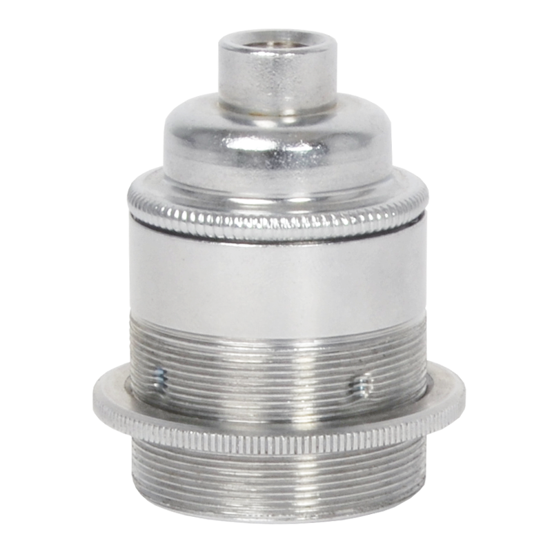 Lampenfassung E27 mit Stellring und M10x1-Innengewinde Chrome