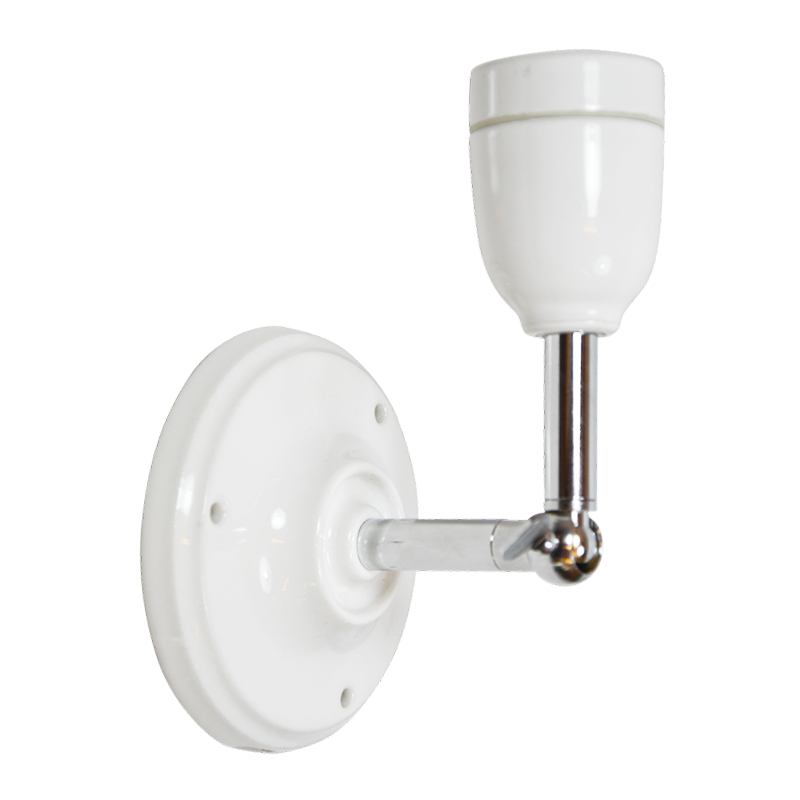 Wandleuchte "High Neck" Weiss Chrome Porzellan