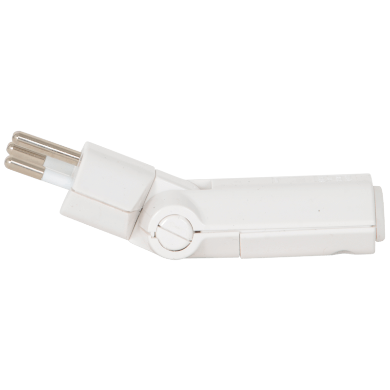 3-poliger Dreh-Winkelstecker T12 weiss Konigs3-poliger Dreh-Winkelstecker Weiss T12