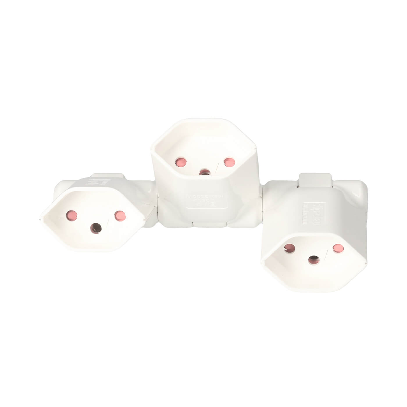 Mehrfachstecker Clip-Clap 3x Typ13 3-polig Weiss