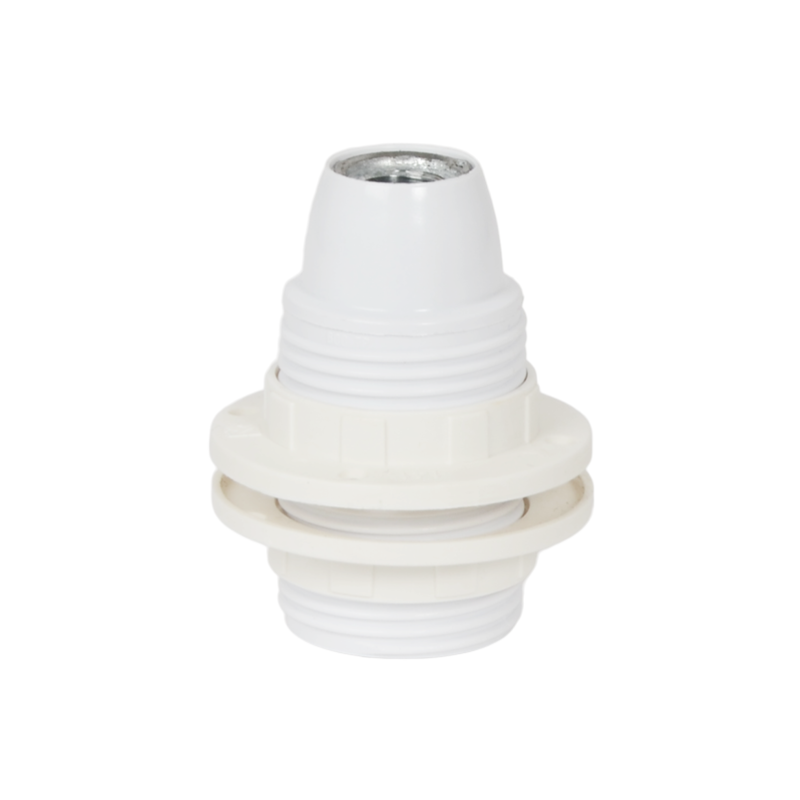 Lampenfassung E14 Thermoplast mit Aussengewinde Weiss