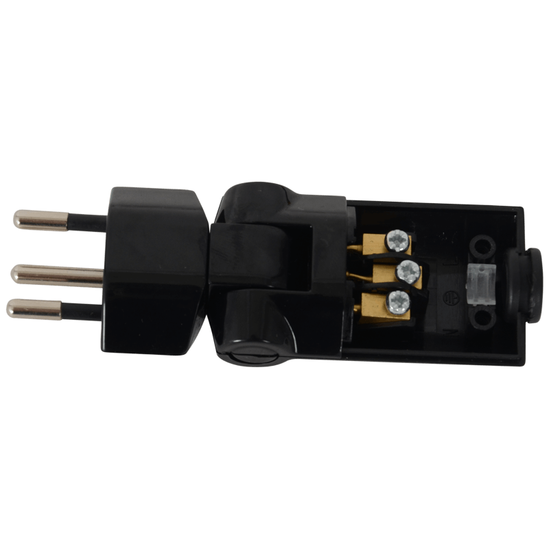 3-poliger Dreh-Winkelstecker T12 schwarz Konigs