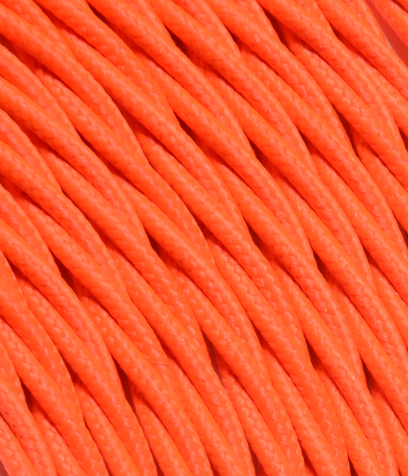 Textilkabel Neon-Orange Verdrillt TR80, 3 x 0,75mm²