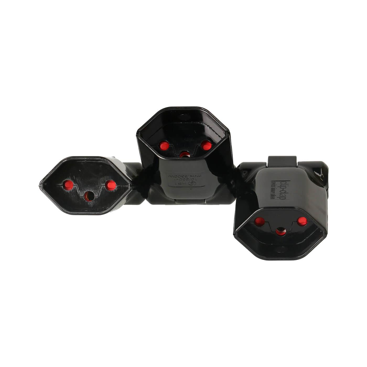 Mehrfachstecker Clip-Clap 3x Typ13 3-polig schwarz