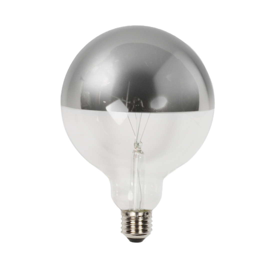 LED G125 Spiegelkopf Silber E27, 2700K, 780lm
