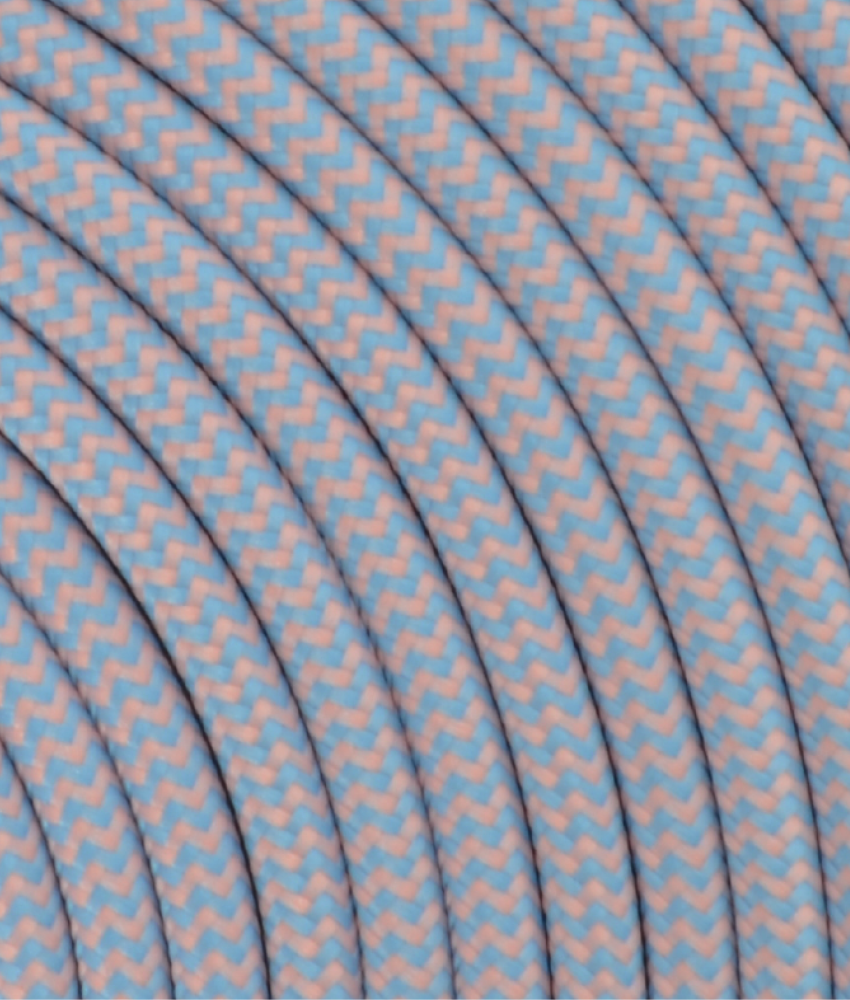 Textilkabel Rosa/ Softblau "Zick-Zack" TO70|TO71, 3 x 0,75mm²
