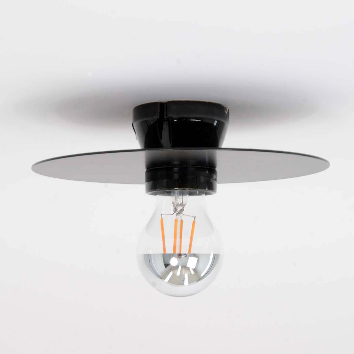 Lampenschirm Disc Schwarz seidenglanz 21 cm