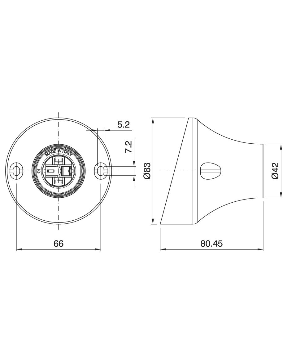Aufbaufassung E27 Thermoplast schräg Schwarz