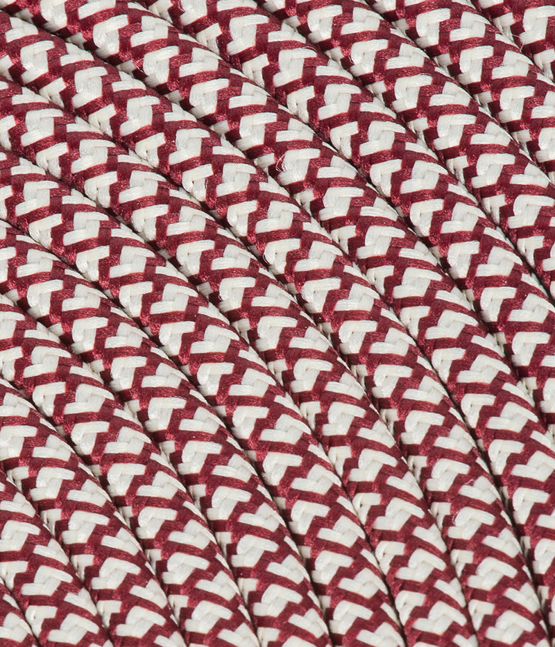 Textilkabel Panna/Bordeaux "Caro" TO501, 3 x 0,75mm²