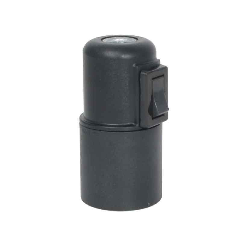 Lampenfassung E27 Thermoplast Schwarz matt mit Wippschalter