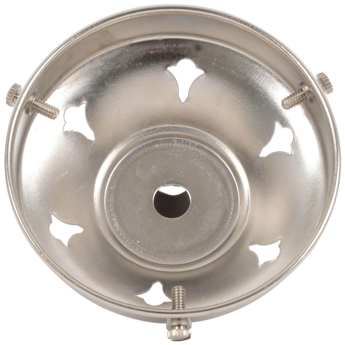 Glas-/Lampenschirmhalter Retro Messing vernickelt
