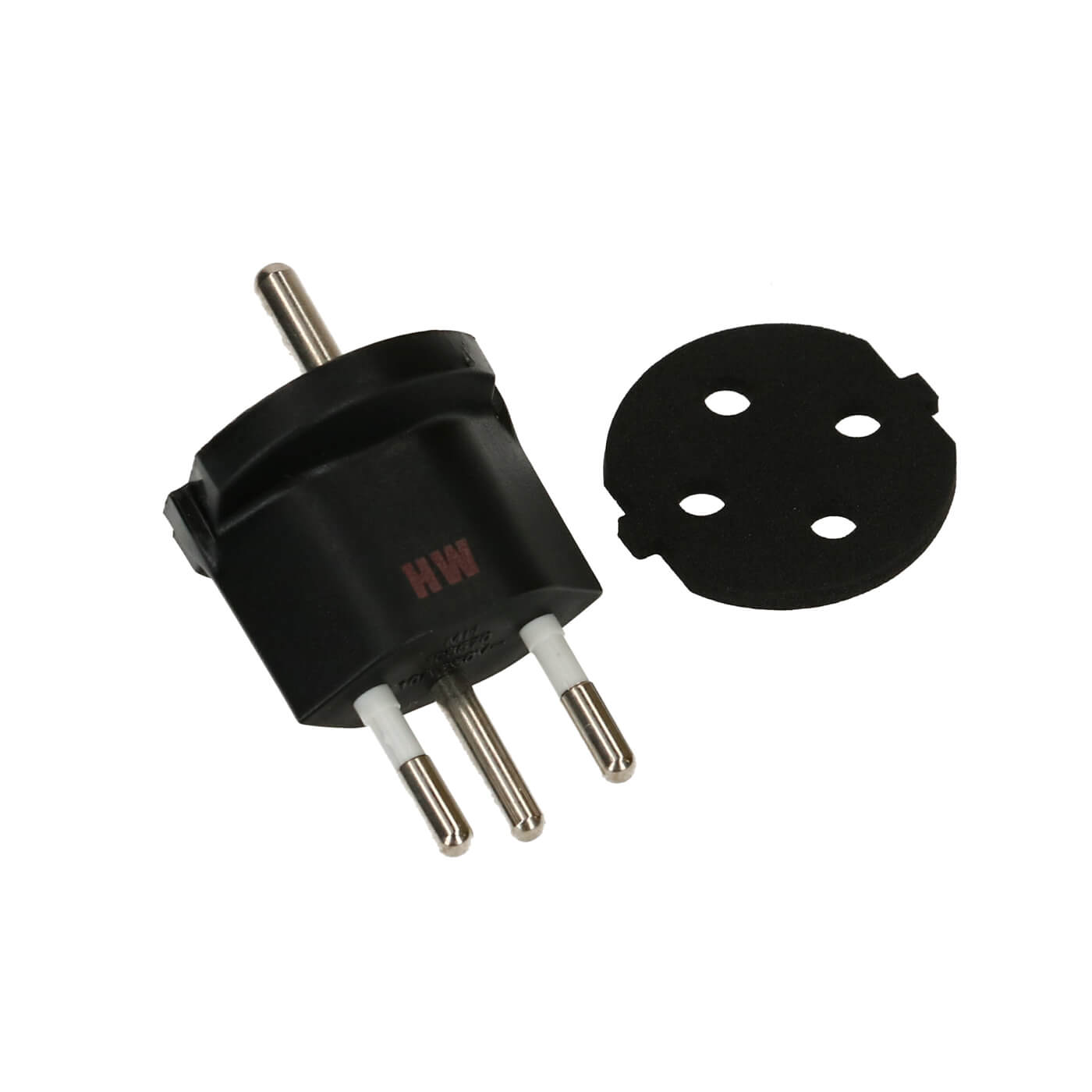 Fixadapter Typ12/Schuko 3-polig Schwarz