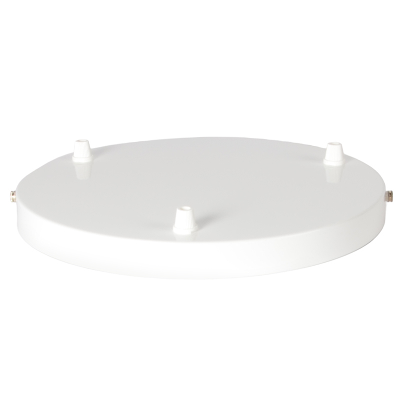 Lampenbaldachin 3-Loch 26cm XL Metall Weiss
