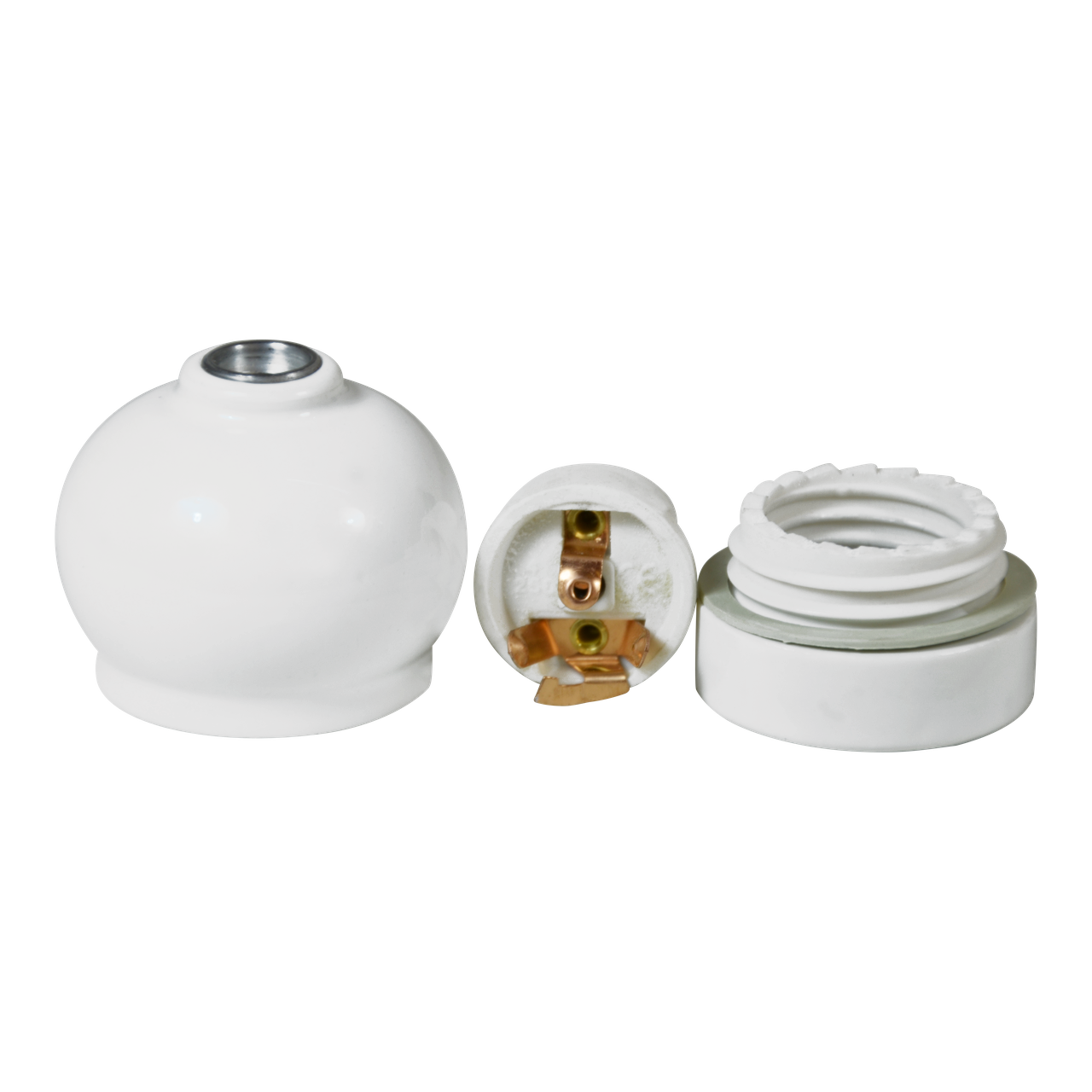 Lampenfassung E27 Porzellan "Round" Weiss