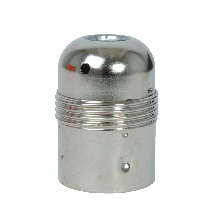 Lampenfassung E27 Metall Glatt Stahl vernickelt
