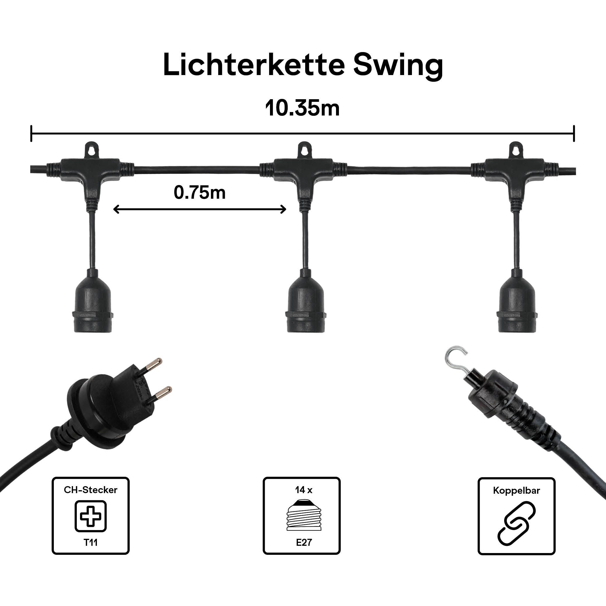 Lichterkette Modular "Swing" 10,35m IP65