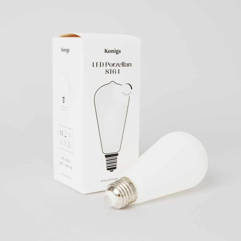 LED Porzellan ST64 7W E27 | Konigs
