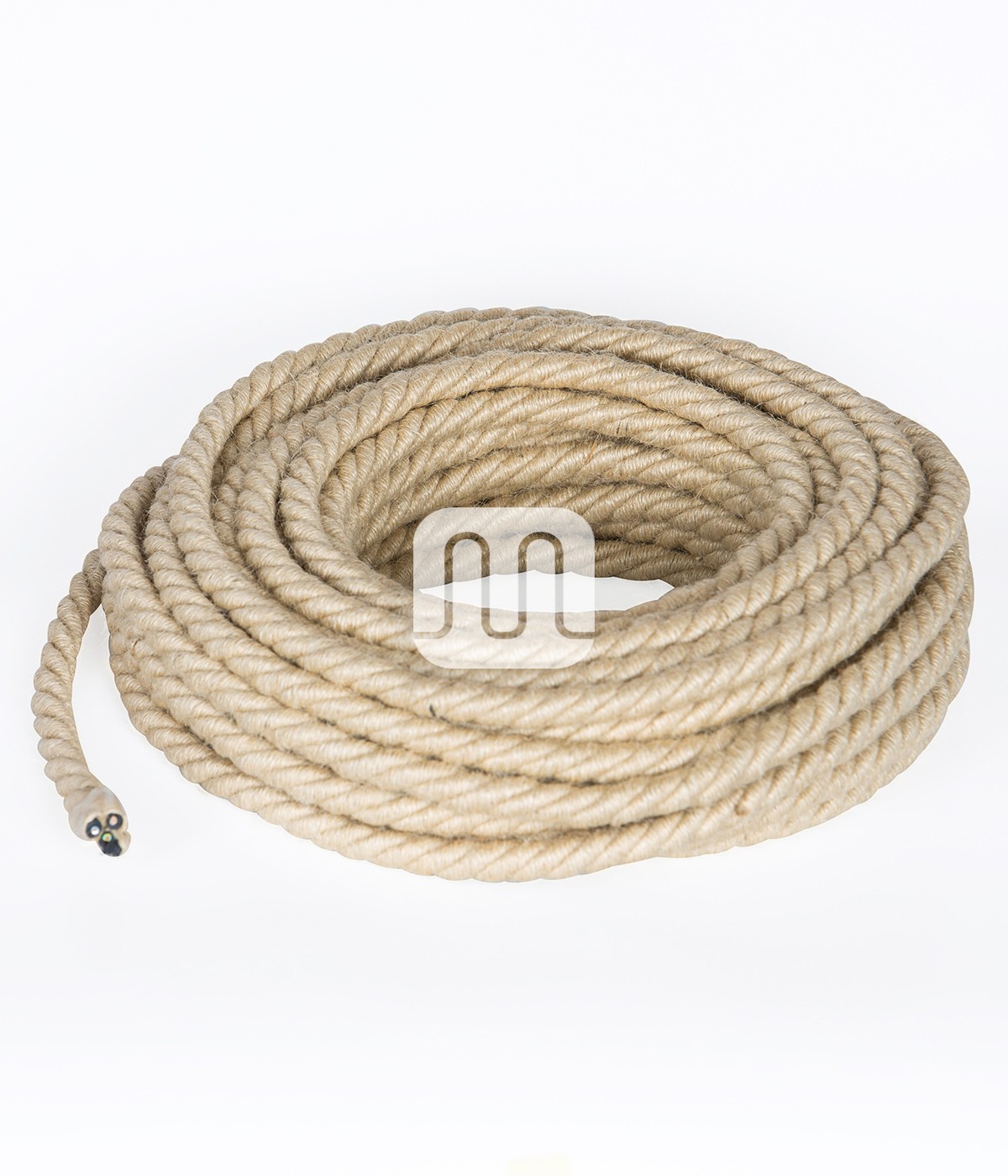 XXL Textilkabel Jute verdrillt TR 415 Ø 12mm, 3 x 0,75mm²
