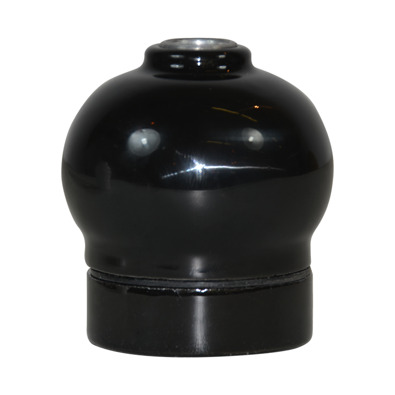 Lampenfassung E27 Porzellan schwarz "Round"