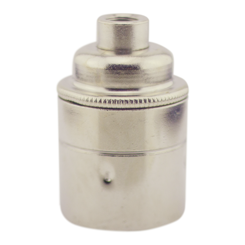 Lampenfassung E27 mit M10x1-Gewinde Nickel