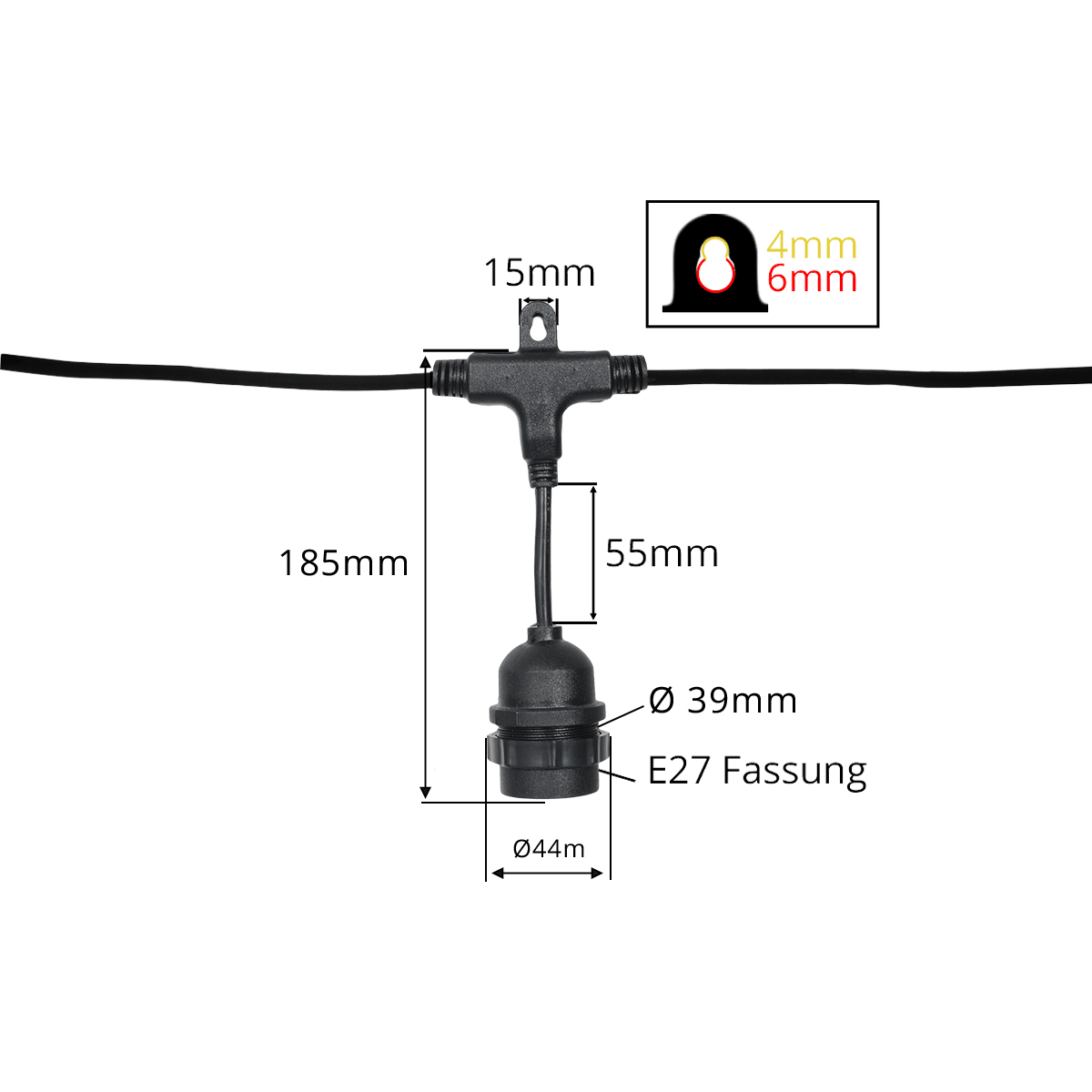 Lichterkette Modular "Swing Plus" 7,35m für Lampenschirm