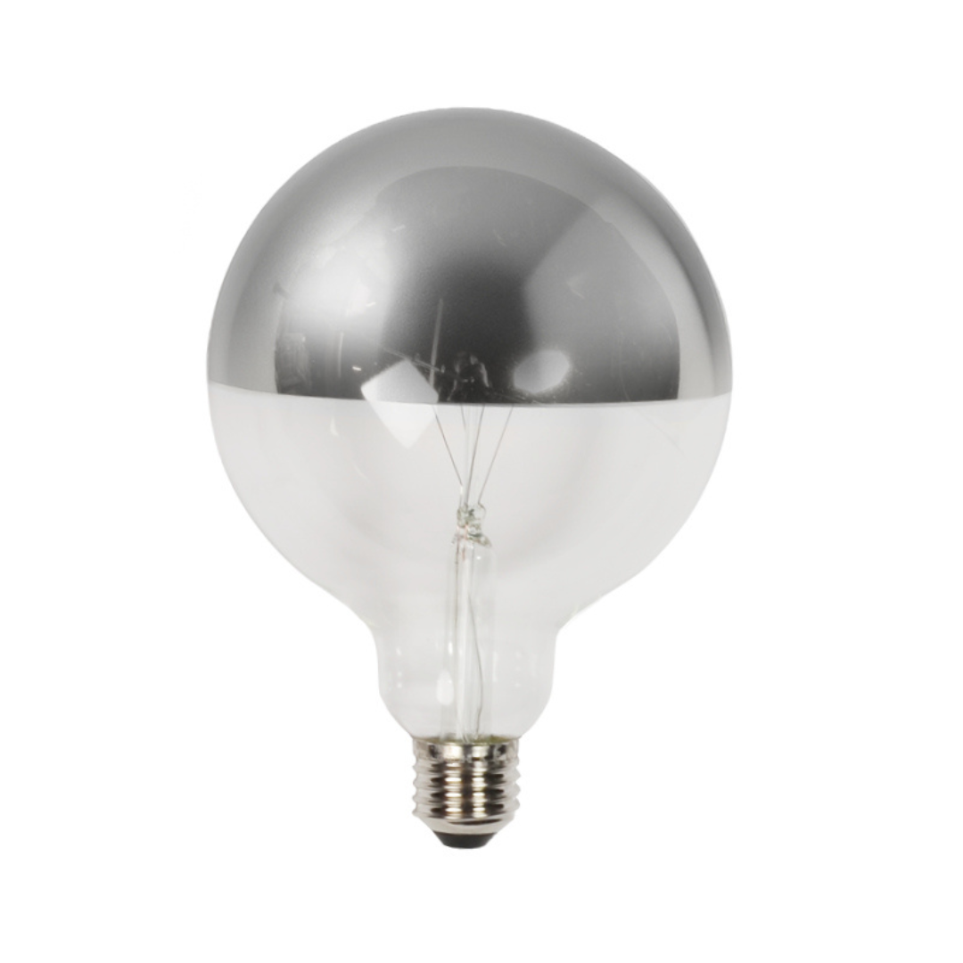 LED-Leuchtmittel G95 Spiegelkopf Silber E27, 2700K, 780lm