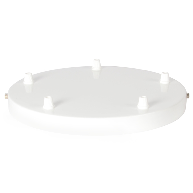 Lampenbaldachin 5-Loch 26cm XL Metall Weiss