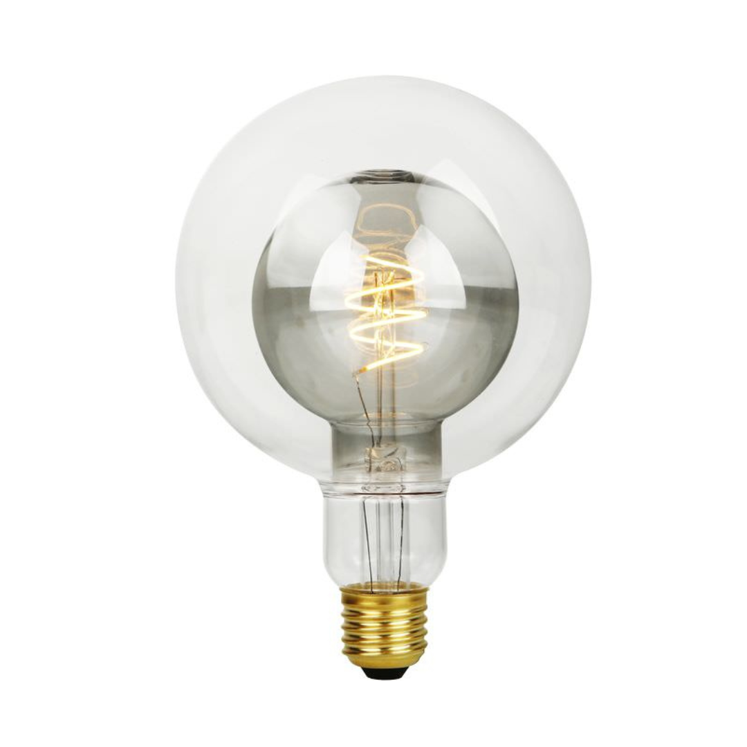 LED E27 Filament Flex Double Globe Dimmbar Klar & Smokey On