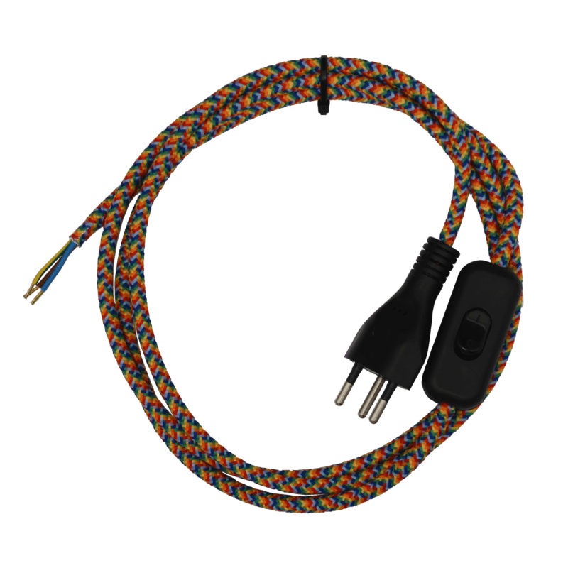 1.8m Anschlusskabel Rainbow mit Wippzwischenschalter