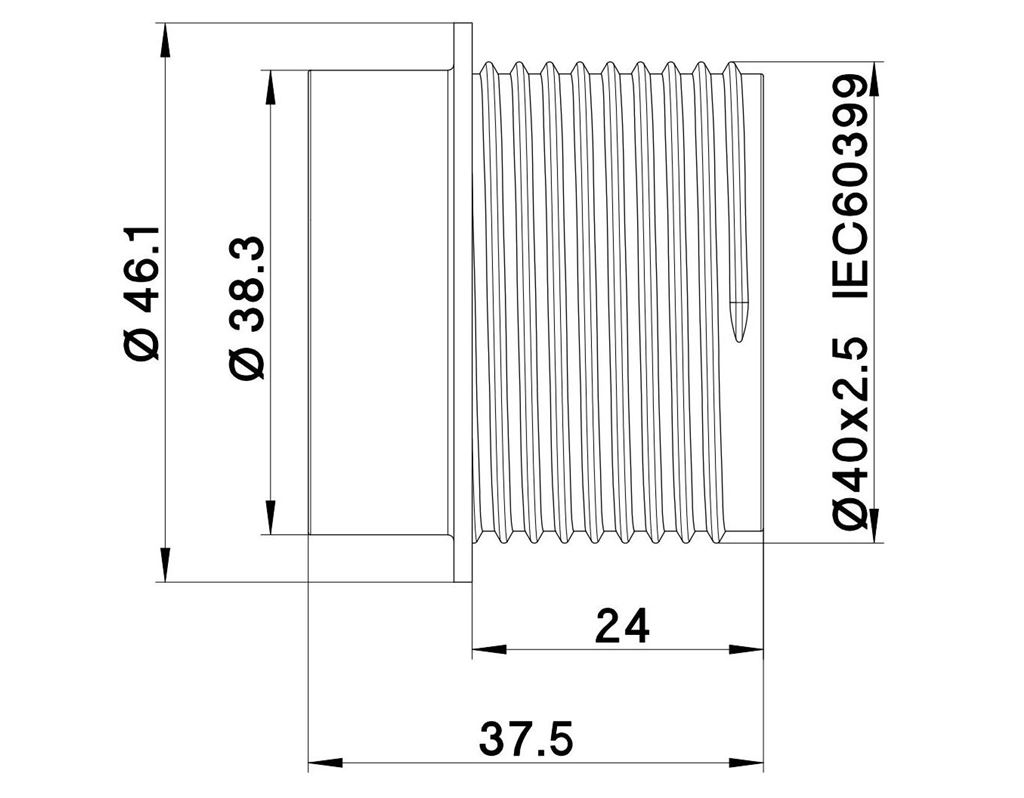 Outer Shell E27 mit Anschlag Kunststoff Weiss