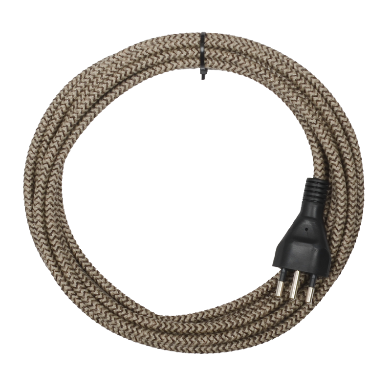 5m Anschlusskabel sabbia/braun "Zick-Zack"