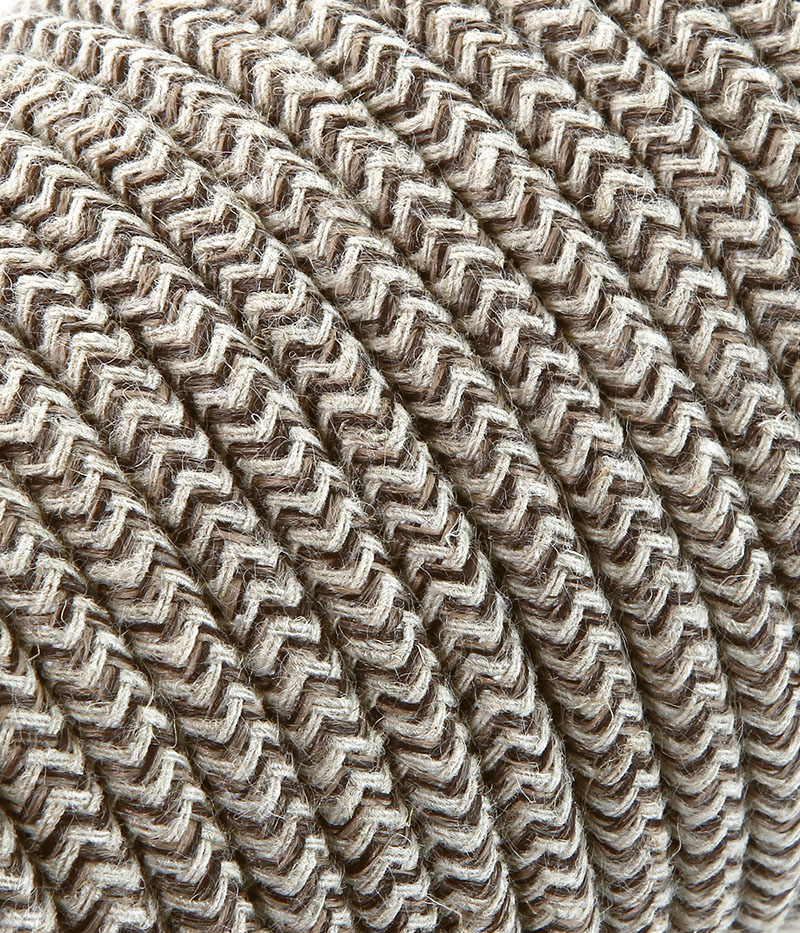 Verlängerungskabel Textil Sabbia/Braun "Zick-Zack" TO447
