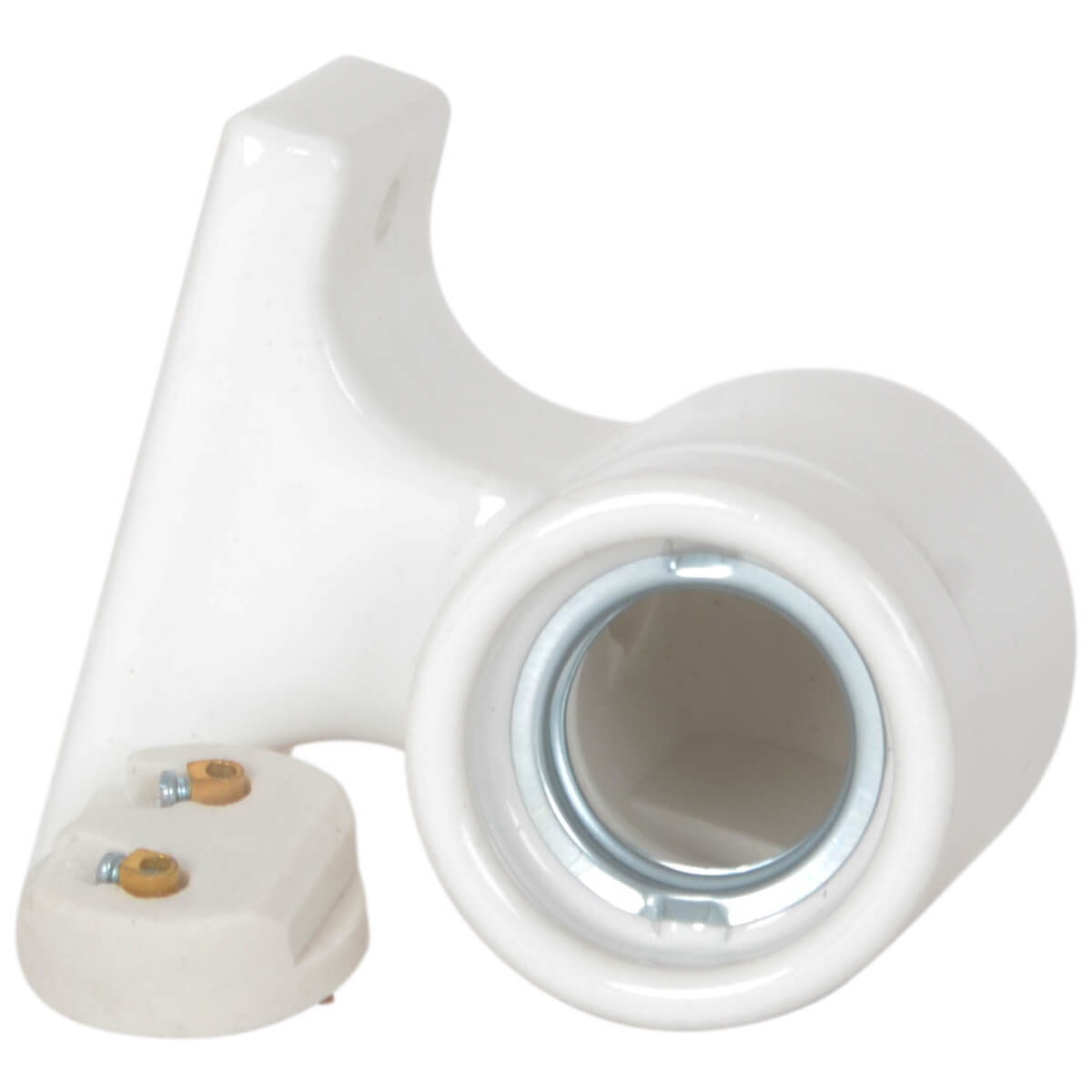 Porzellan Wandfassung E27 90 Grad weiss