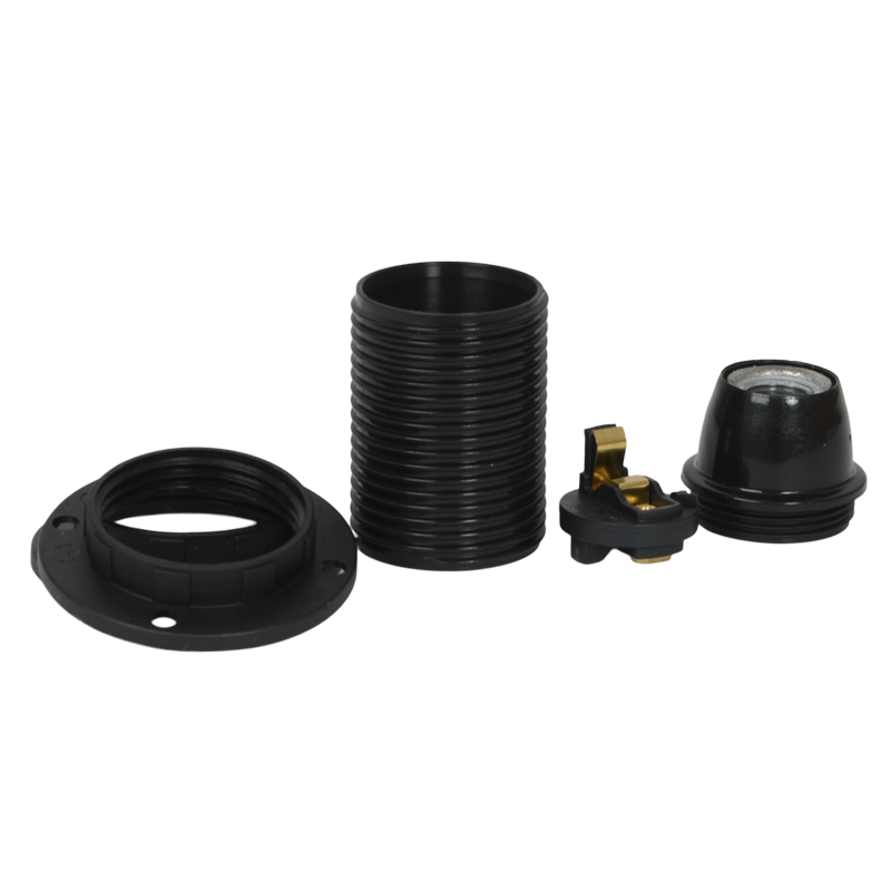 Lampenfassung E14 Thermoplast mit Aussengewinde Schwarz