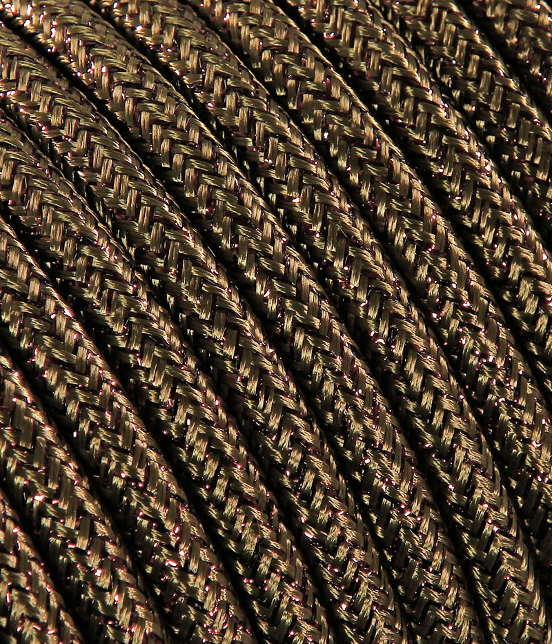 Verlängerungskabel Textil Braun Metallic TO456
