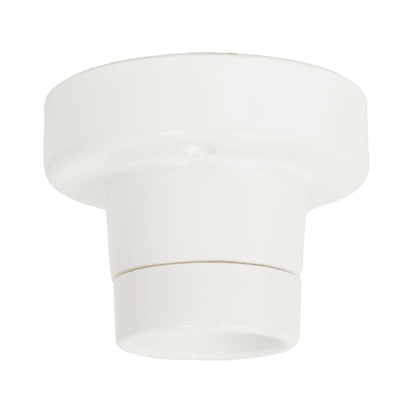 Aufbaufassung E27 Porzellan Glanz Classic Weiss