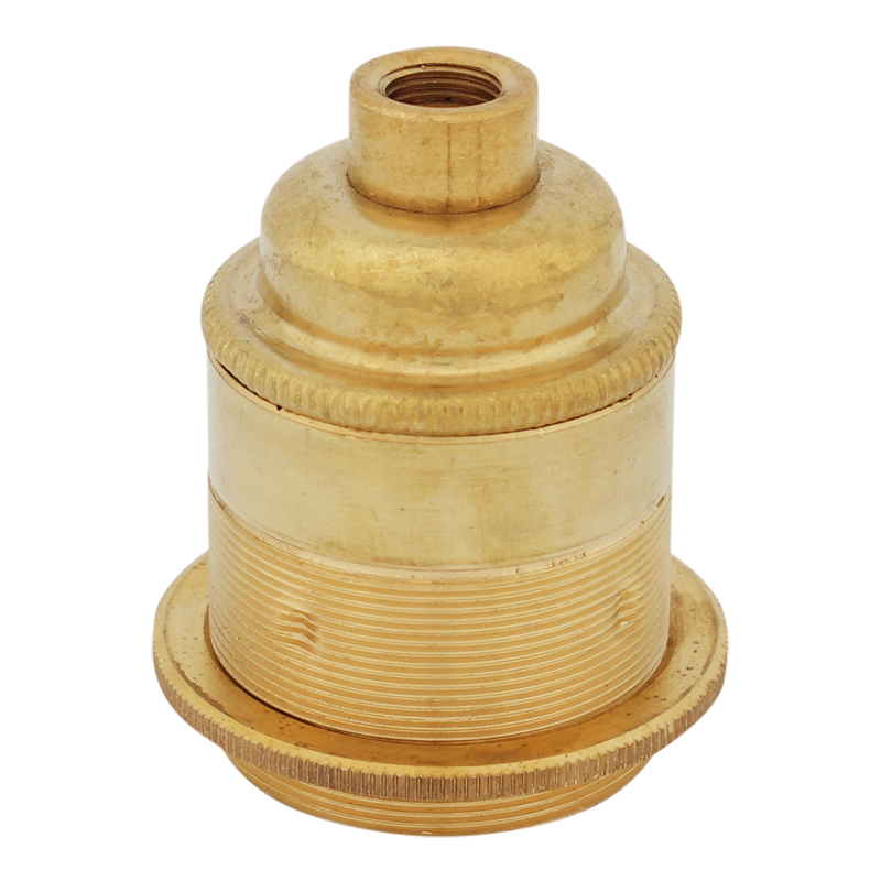 Lampenfassung E27 mit Stellring und M10x1-Gewinde Brass