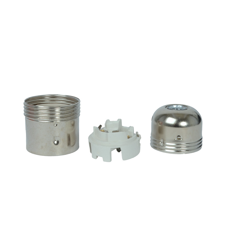 Lampenfassung E27 Metall Glatt Stahl vernickelt
