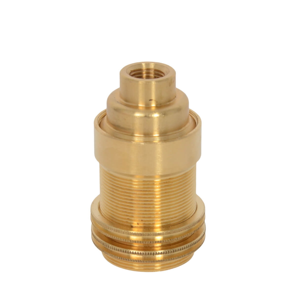 Lampenfassung E14 mit Stellring und M10x1-Gewinde Brass