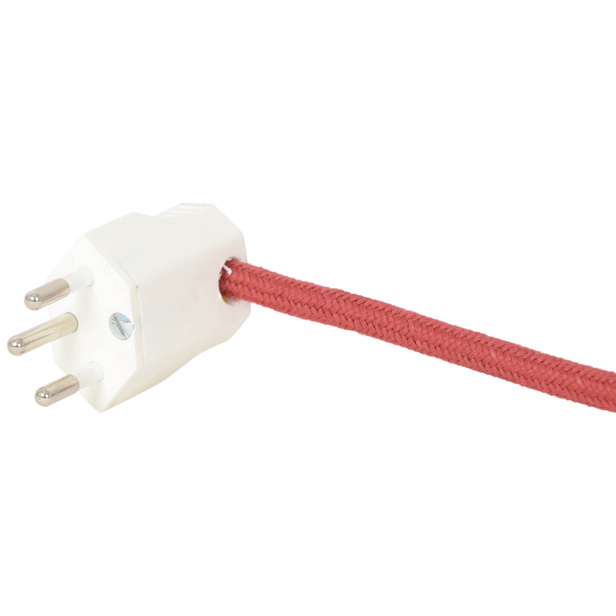 Stecker T12 weiss 3-polig, Kabelauslass oben unten