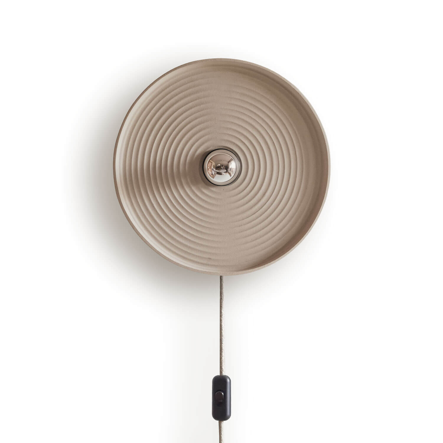 Keramik Wandlampe Callisto mit Anschlusskabel - natural | atelier mond