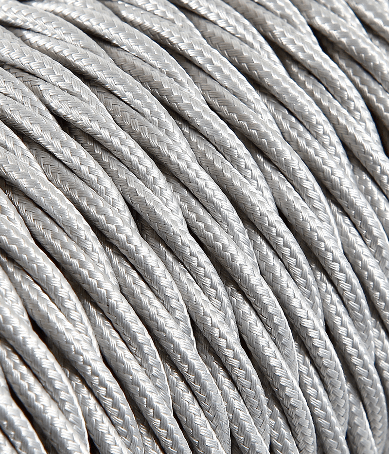 Textilkabel Silber verdrillt, 3 x 0,75mm²