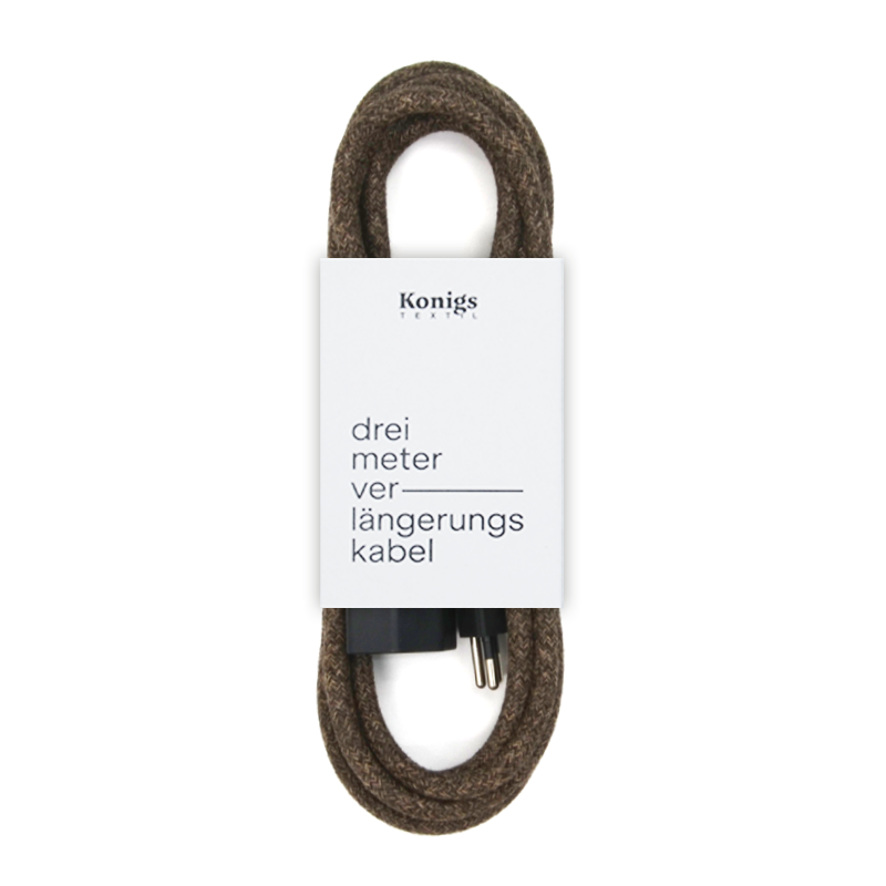Verlängerungskabel Textil Baumwolle Braun TO404