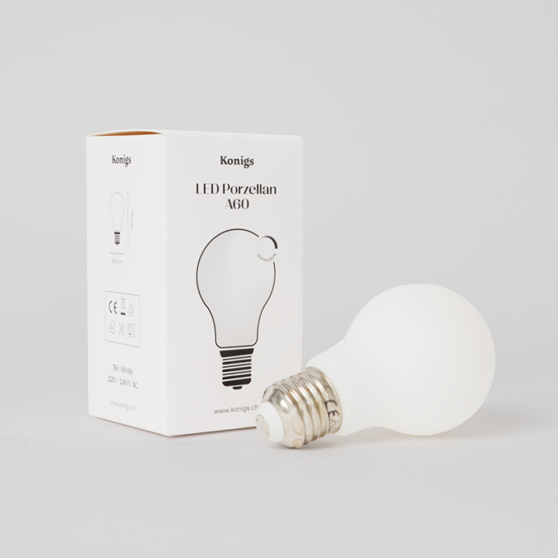 LED Porzellan A60 7W E27 | Konigs
